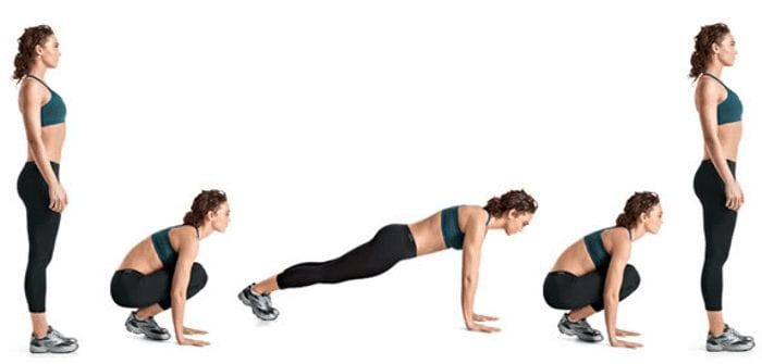 Exercices burpees