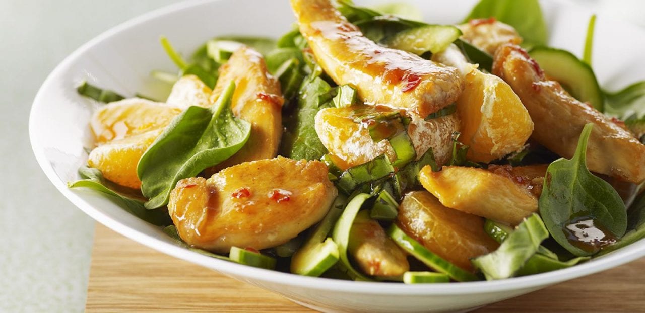 salade-poulet-mangue-epinards