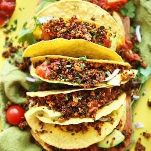 recette taco avec du quinoa rouge